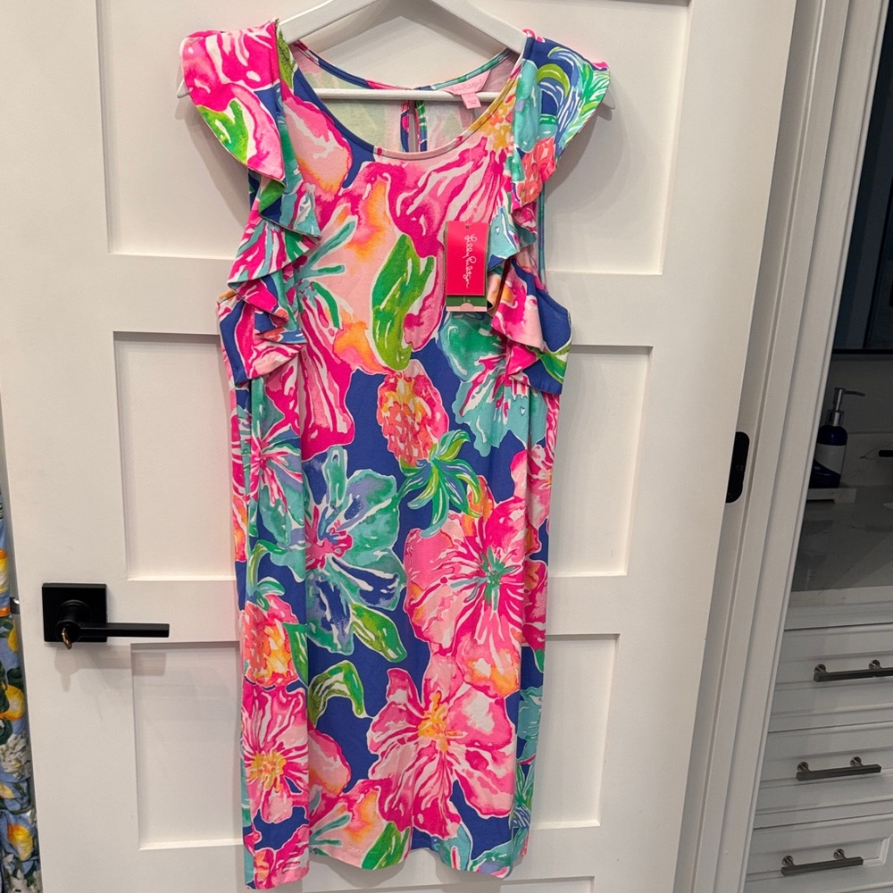 Lilly Pulitzer Vibrant Floral Dress - Pink, Blue, Green